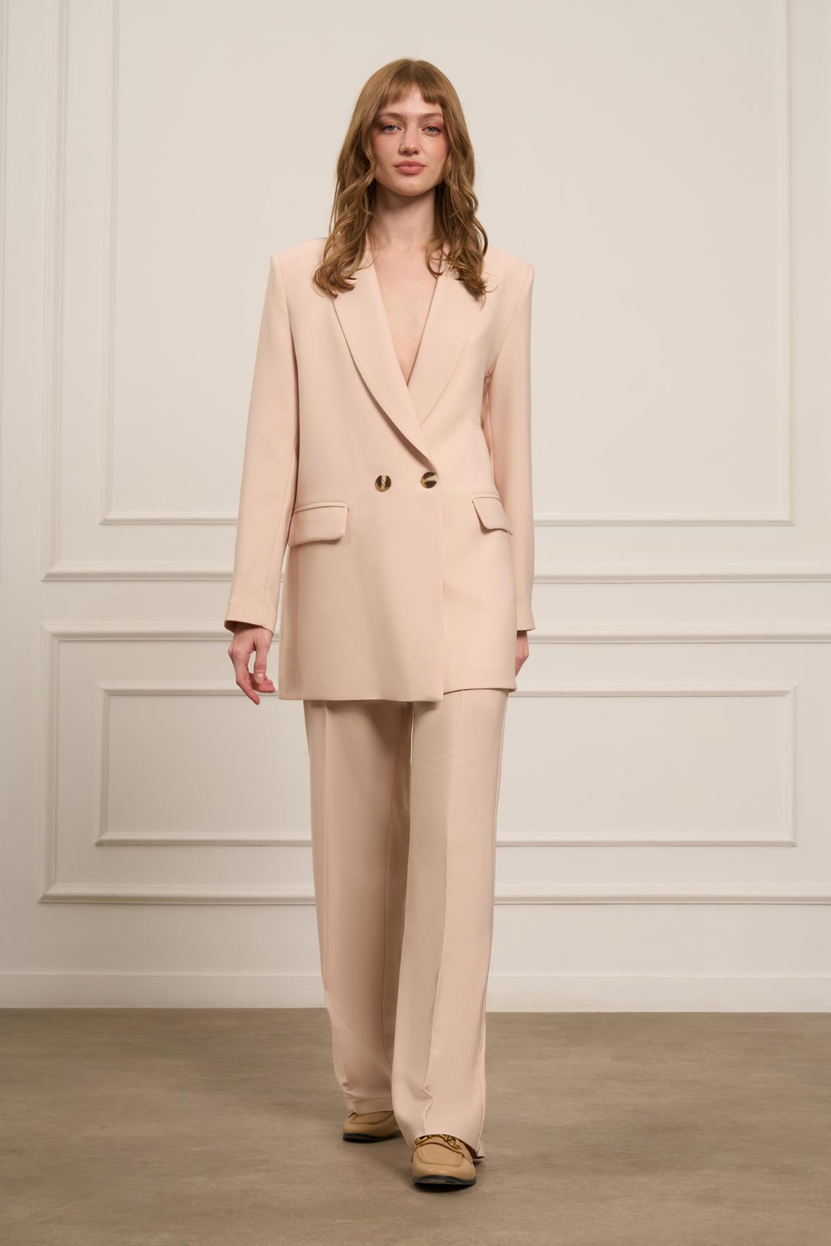 Firoy Kadın Blazer Takım  Beige