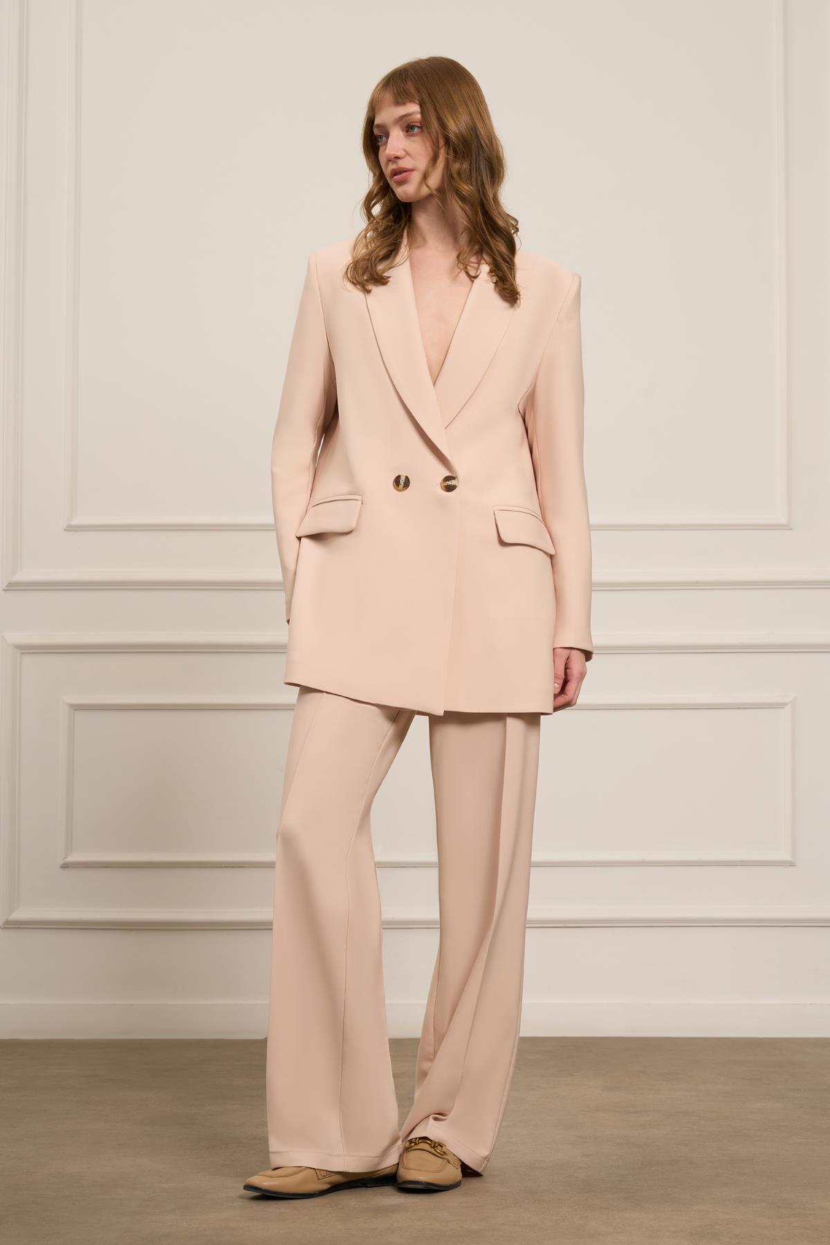 Firoy Kadın Blazer Takım  Beige