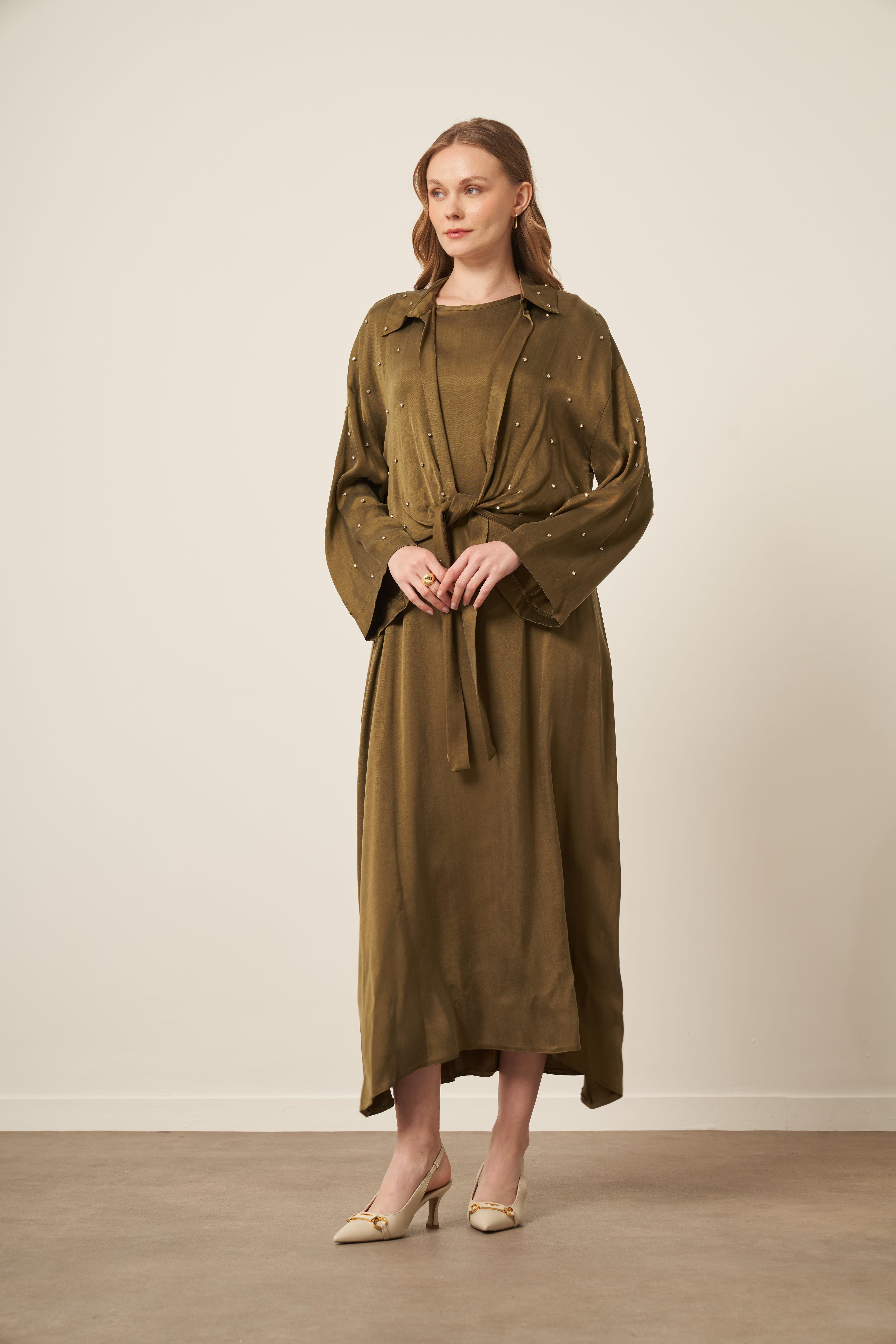 Firoy Kadın Cupra Taşlı Takım  Haki