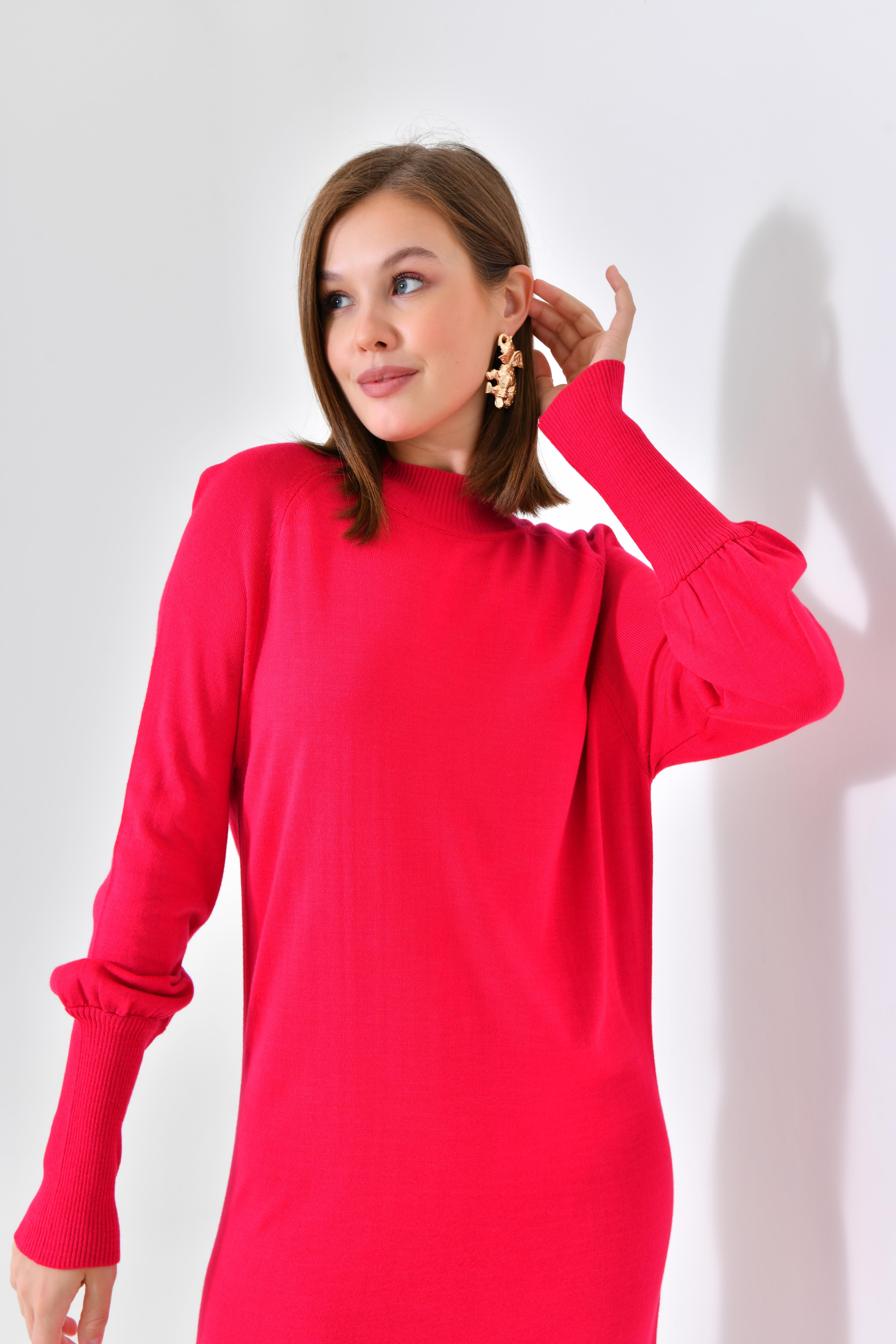 Firoy Kadın Düz Basic Tunik  Fuşya