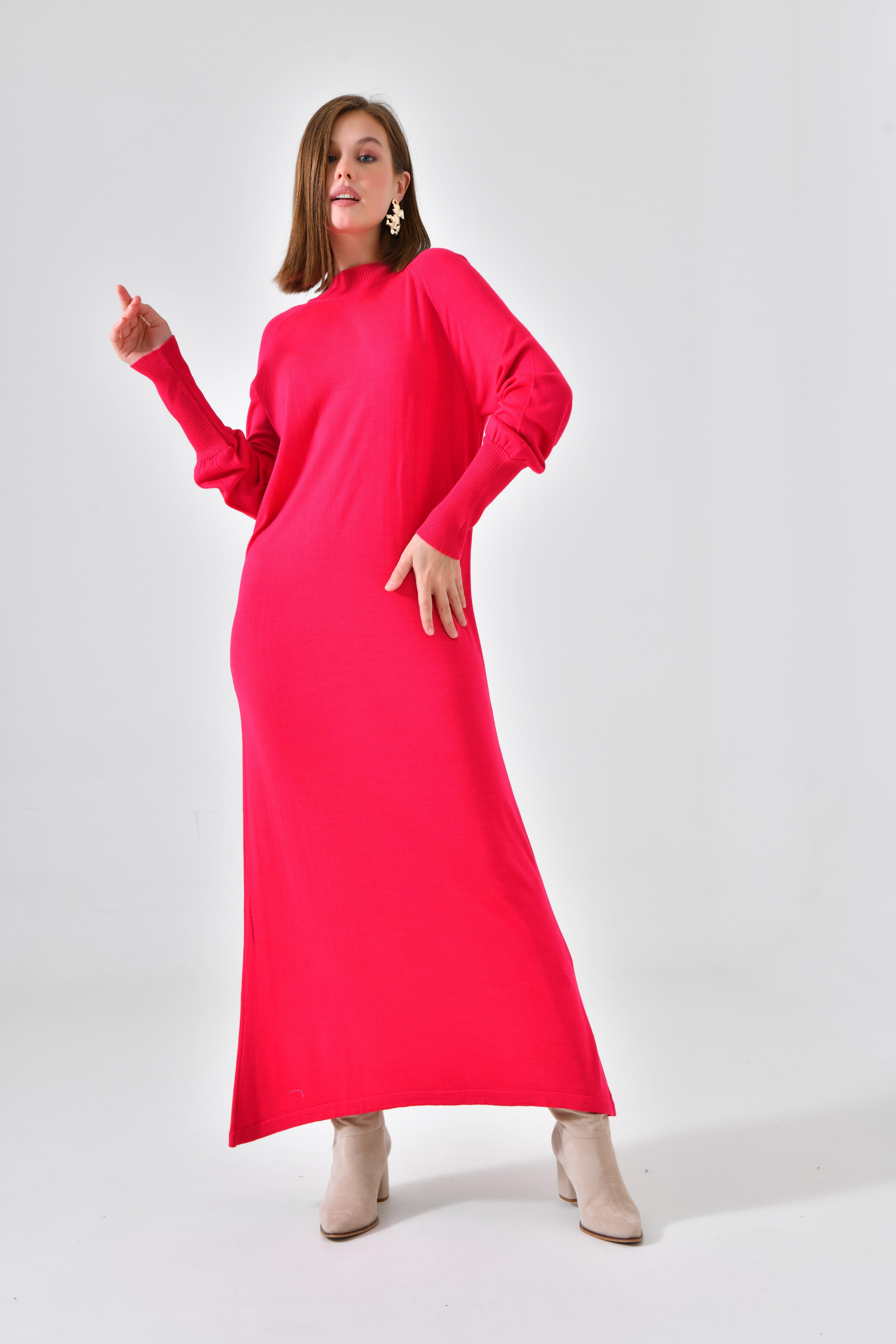 Firoy Kadın Düz Basic Tunik  Fuşya