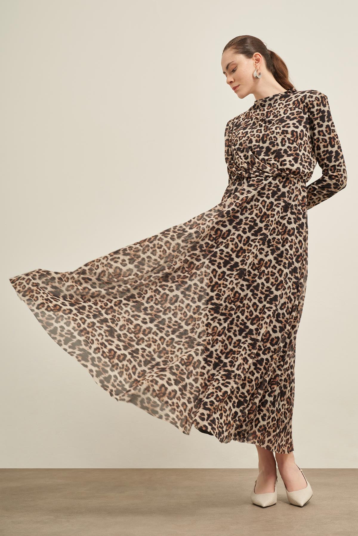 Firoy Kadın Leopar Elbise  LEOPAR