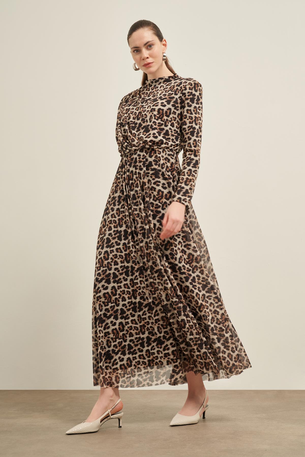 Firoy Kadın Leopar Elbise  LEOPAR