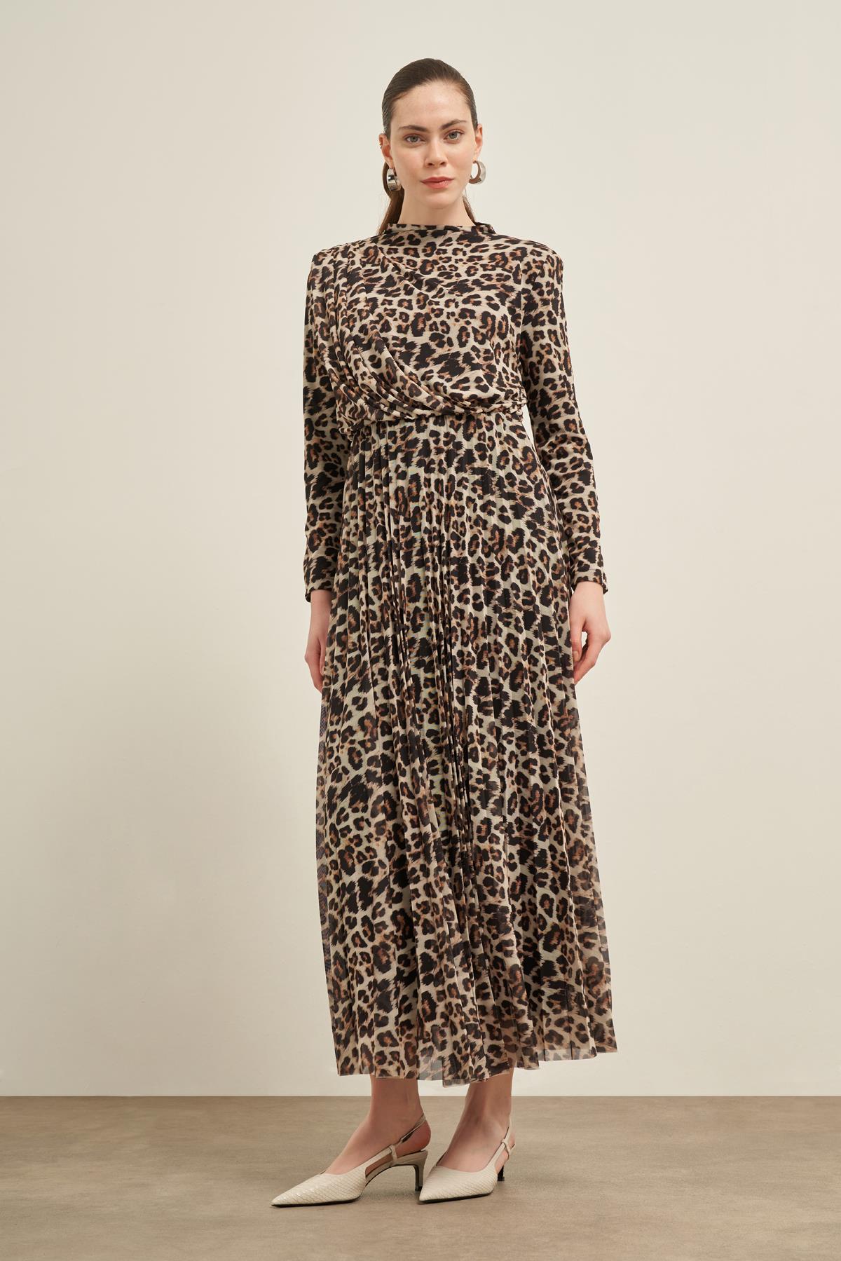 Firoy Kadın Leopar Elbise  LEOPAR