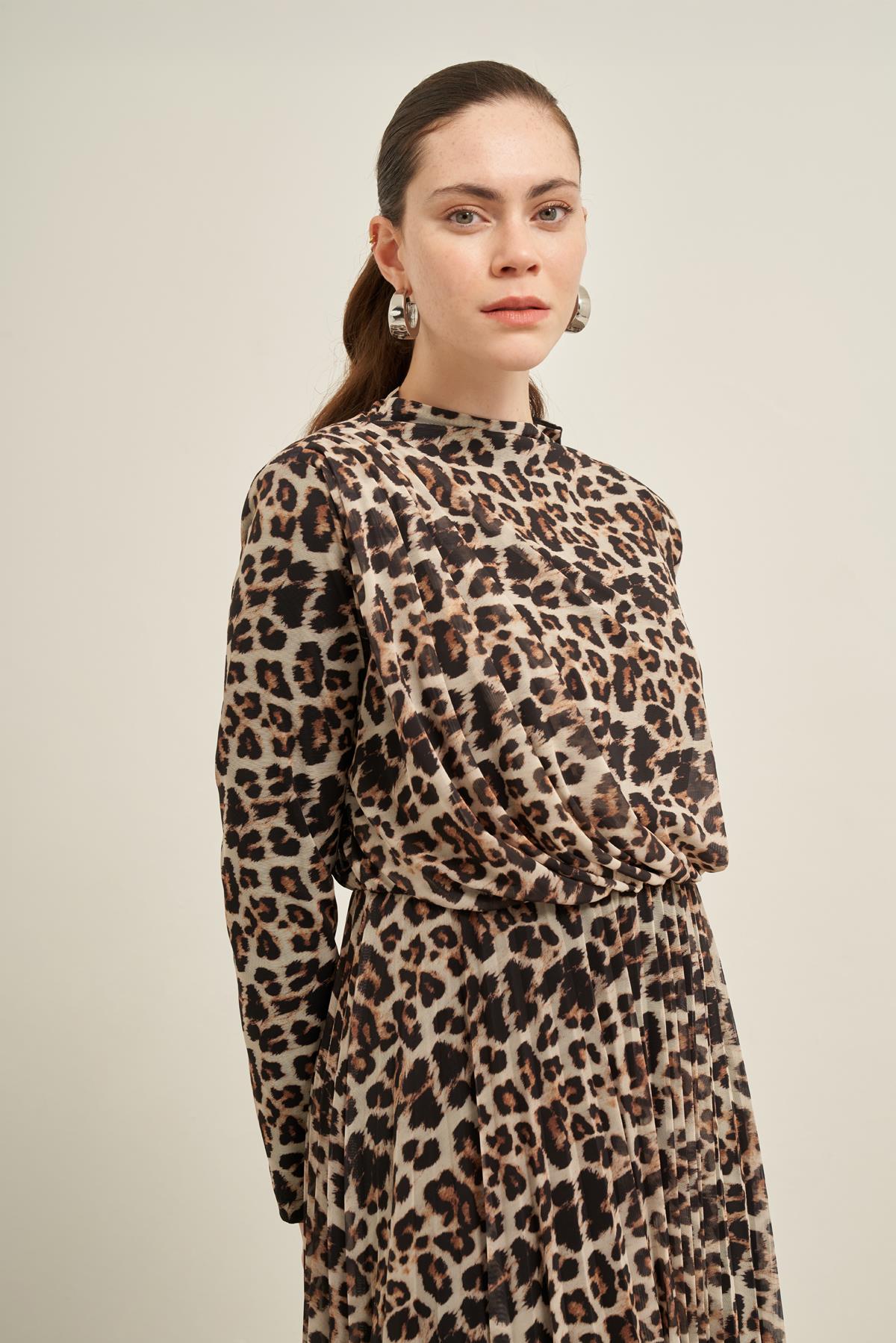 Firoy Kadın Leopar Elbise  LEOPAR