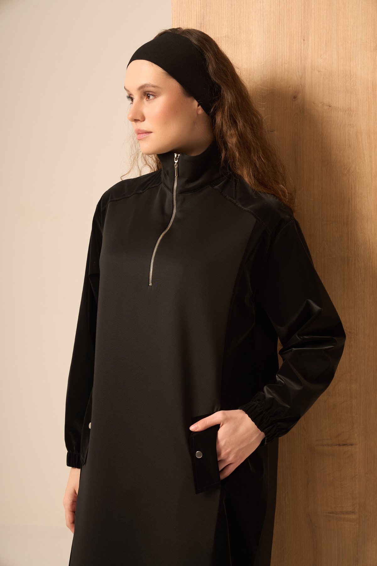 Firoy Kadın Scuba Spandex Elbise  Siyah