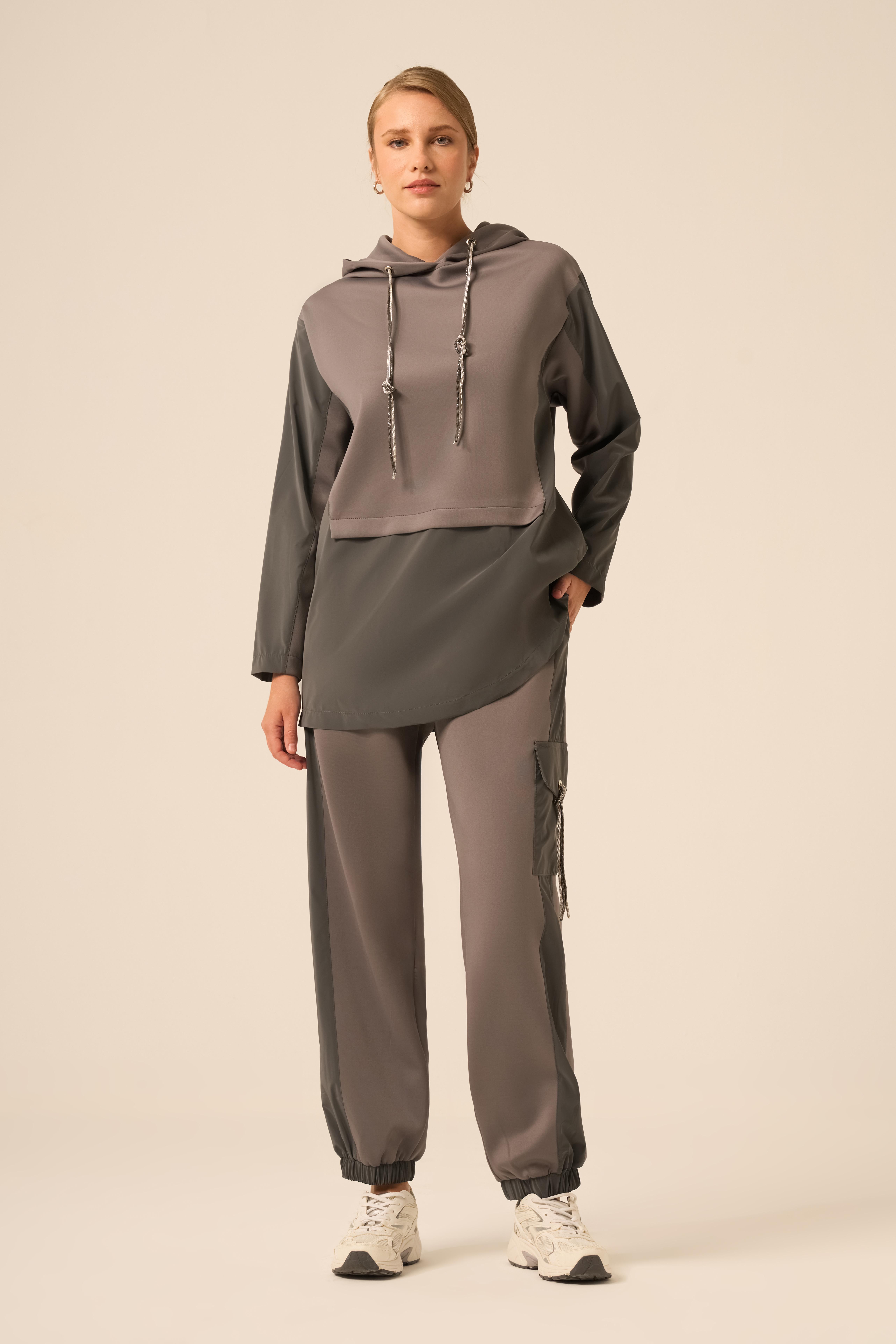 Firoy Kadın Scuba Spandex Takım  Gri
