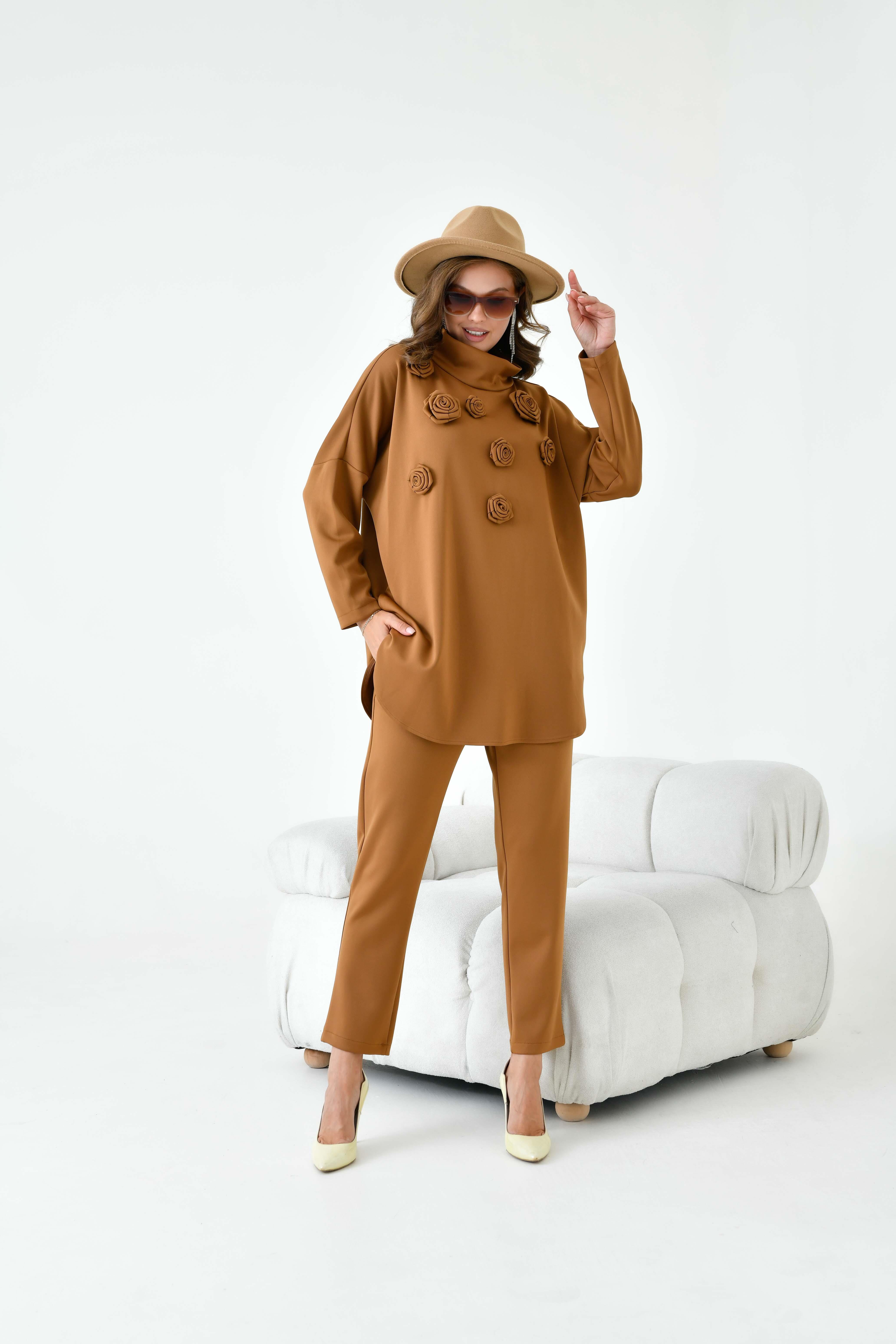 Firoy Kadın Scuba Takım  Camel