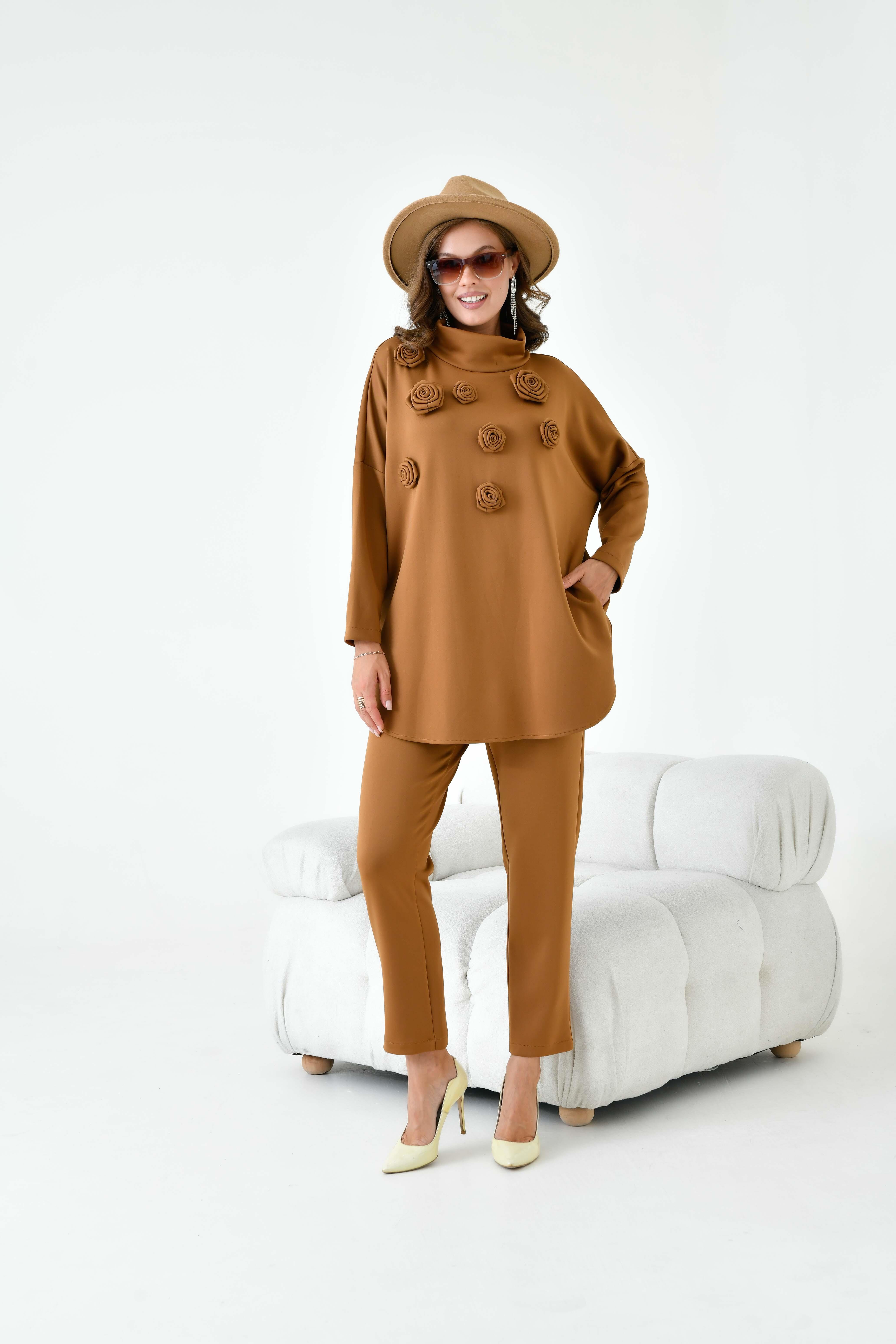 Firoy Kadın Scuba Takım  Camel