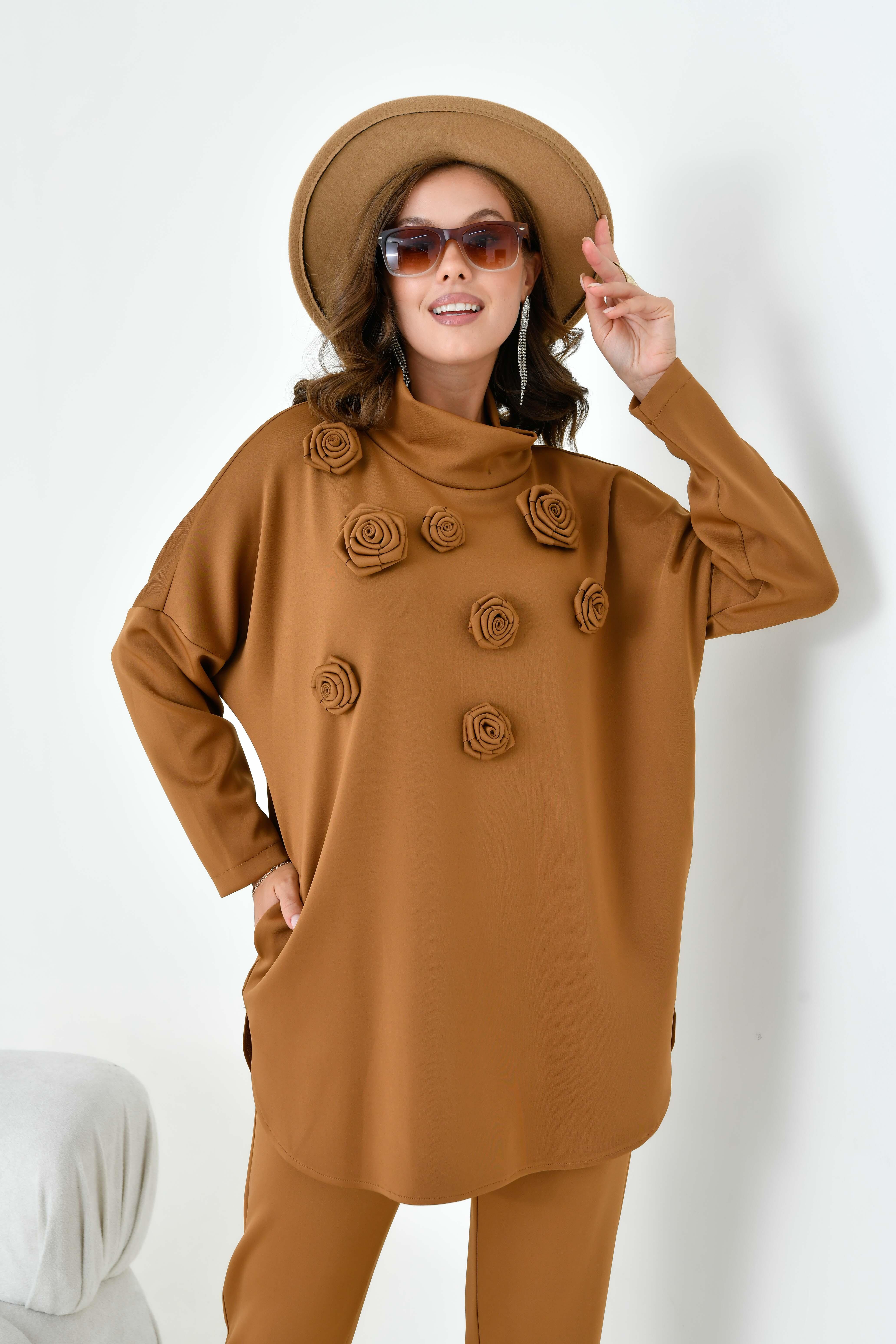Firoy Kadın Scuba Takım  Camel