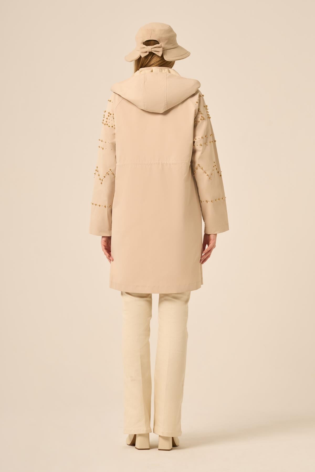 Firoy Kadın Trenç Kaban  Beige