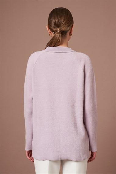 Firoy Kadın Angora Hırka  Lila