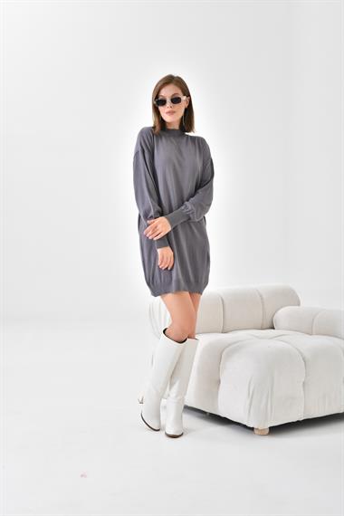 Firoy Kadın Basic Tunik  Gri