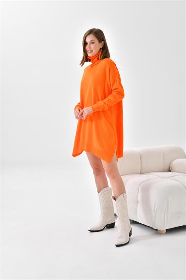 Firoy Kadın Basic Tunik  Orange