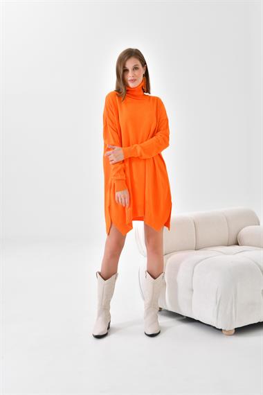 Firoy Kadın Basic Tunik  Orange
