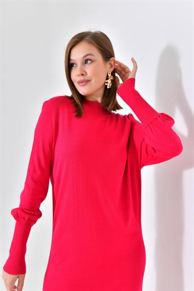 Firoy Kadın Düz Basic Tunik  Fuşya