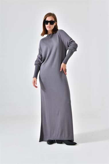 Firoy Kadın Düz Basic Tunik  Gri
