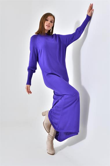 Firoy Kadın Düz Basic Tunik  Mor