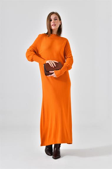 Firoy Kadın Düz Basic Tunik  Orange