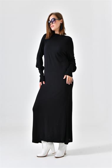 Firoy Kadın Düz Basic Tunik  Siyah