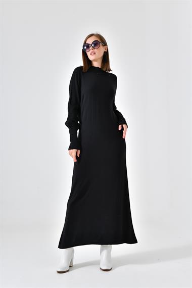 Firoy Kadın Düz Basic Tunik  Siyah