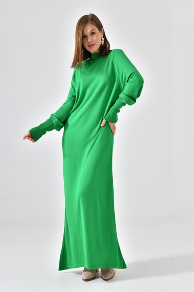 Firoy Kadın Düz Basic Tunik  Yeşil