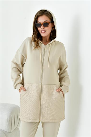 Firoy Kadın Kapitone Takım  Beige