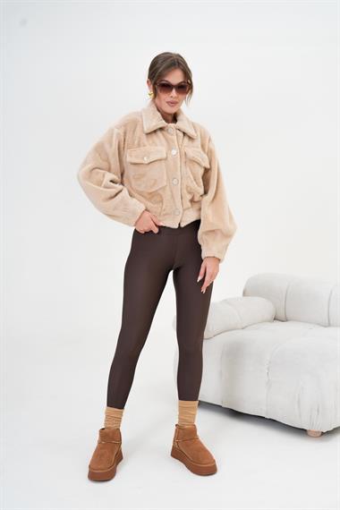 Firoy Kadın Kaşmir Mont  Beige