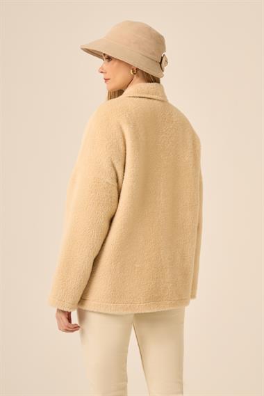 Firoy Kadın Kürk Ceket  Beige