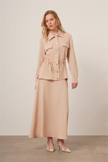 Firoy Kadın Melise Crep Takım  Beige