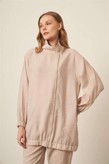 Firoy Kadın Modal Pantolonlu Takım  Beige