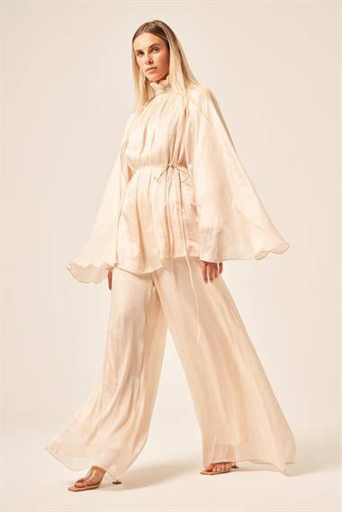 Firoy Kadın Organze Takım  Beige