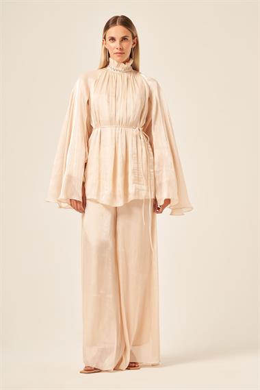 Firoy Kadın Organze Takım  Beige