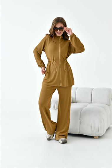 Firoy Kadın Örme Takım  Camel