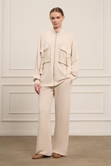 Firoy Kadın Pantolonlu Takım  Beige