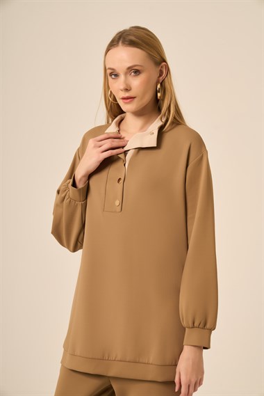 Firoy Kadın Royal Pantolonlu Takım  Camel