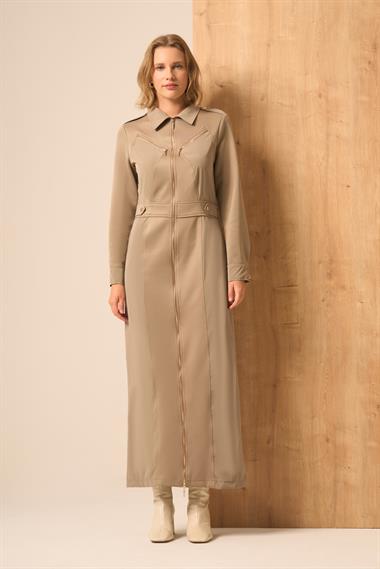 Firoy Kadın Safir Elbise  Beige
