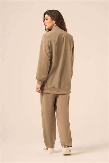 Firoy Kadın Scuba Spandex Takım  Beige