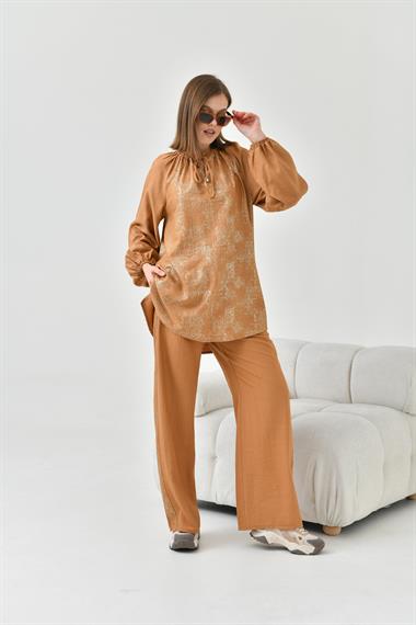 Firoy Kadın Varak Takım  Camel