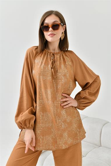 Firoy Kadın Varak Takım  Camel