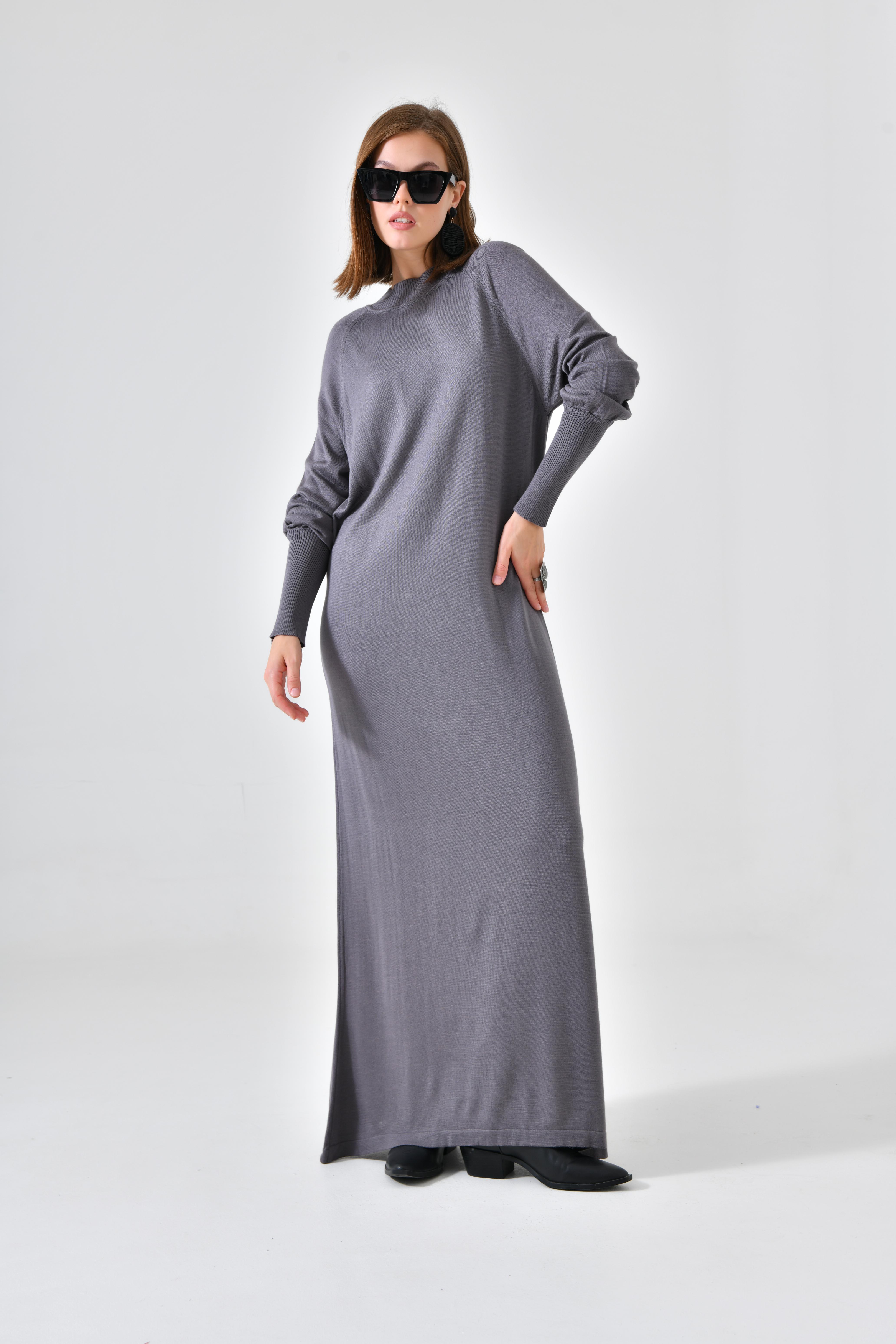 Firoy Kadın Düz Basic Tunik  Gri