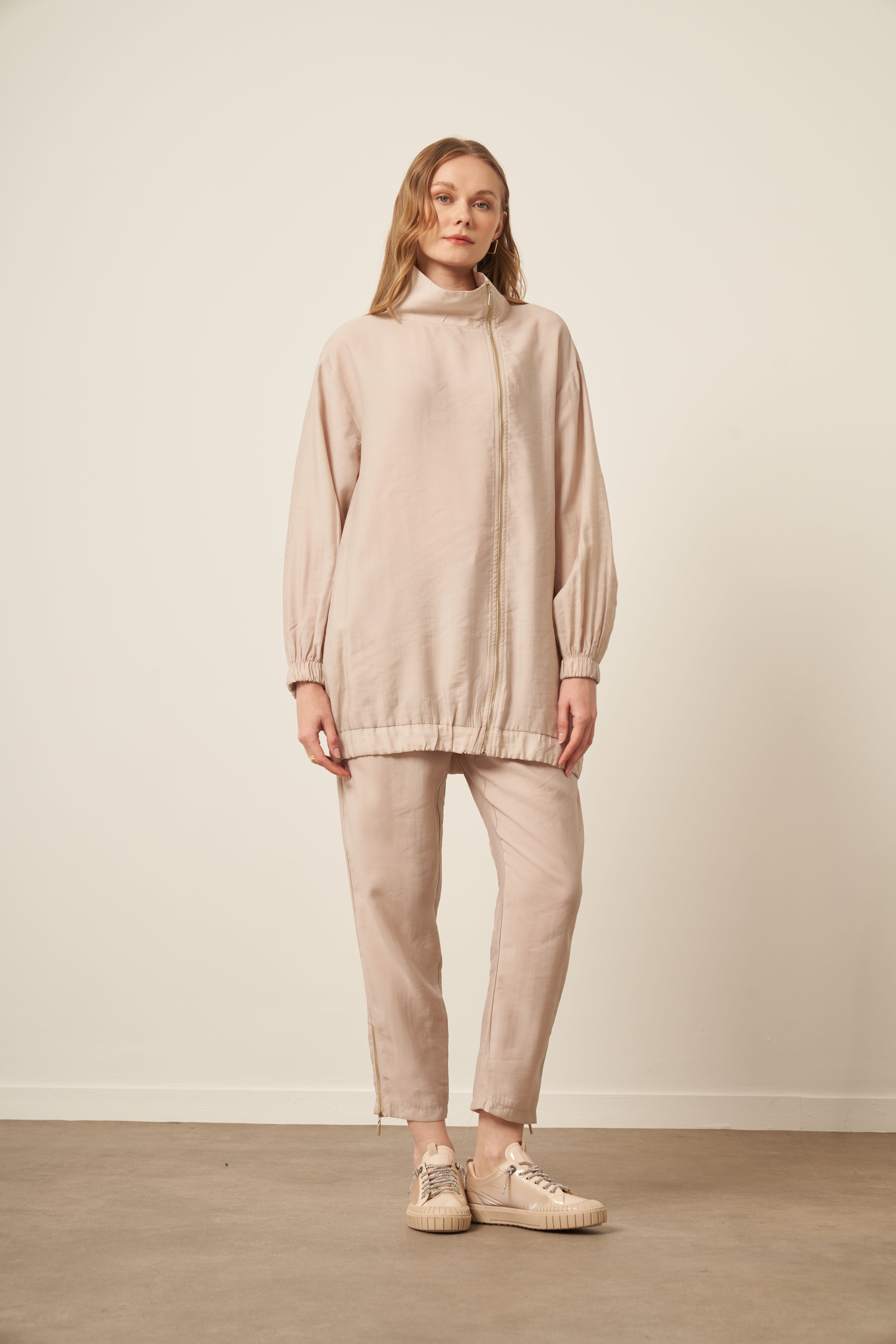 Firoy Kadın Modal Pantolonlu Takım  Beige