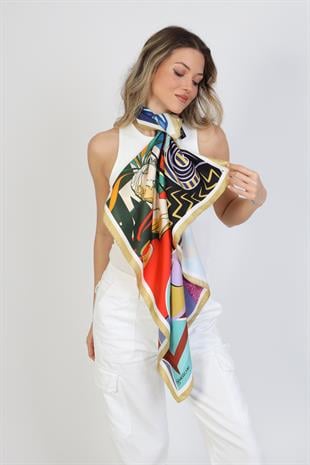 Abstract Desen Twill İpek Eşarp 95x95