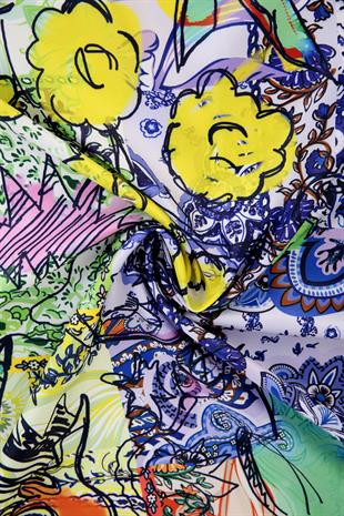 Aisa Twill Scarf Purple