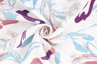 Bahar Desenli Krem Pamuklu Şal