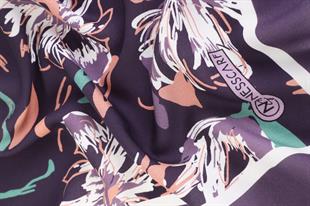 Bahar Desenli Mor Pamuklu Şal