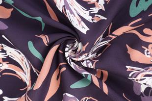 Bahar Desenli Mor Pamuklu Şal