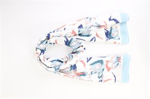 Bahar Desenli Turkuaz Pamuklu Şal