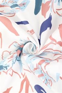 Bahar Desenli Turkuaz Pamuklu Şal