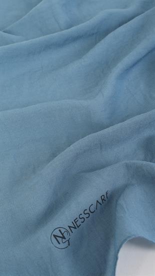 Bawal Düz Renk Mavi Şal 70x190